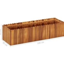 Hævet plantekasse - Massivt akacietræ | Størrelse: 100x30x25 cm
