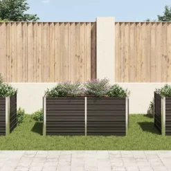Hævet plantekasse i galvaniseret stål - Holdbar og stilfuld | Størrelse: 160x80x77 cm | Farve: Antracitgrå