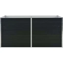 Hævet plantekasse i galvaniseret stål - Holdbar og stilfuld | Størrelse: 160x80x77 cm | Farve: Antracitgrå