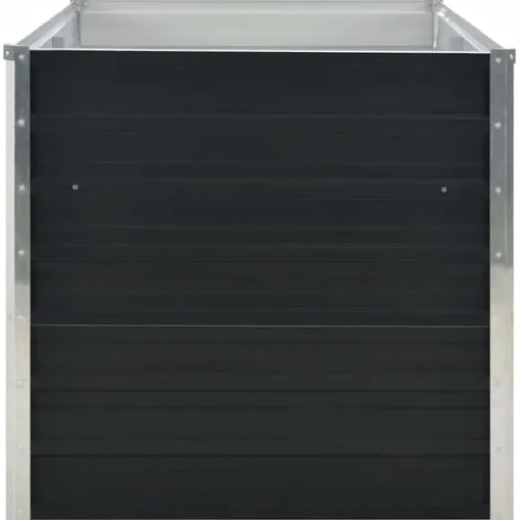 Hævet plantekasse i galvaniseret stål - Holdbar og stilfuld | Størrelse: 160x80x77 cm | Farve: Antracitgrå