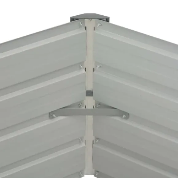 Hævet plantekasse i galvaniseret stål - Højbed | Størrelse: 129x129x46 cm | Farve: Grøn