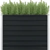 Hævet plantekasse i galvaniseret stål - Moderne højbed | Størrelse: 100x100x77 cm | Farve: Antracitgrå