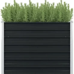 Hævet plantekasse i galvaniseret stål - Moderne højbed | Størrelse: 100x100x77 cm | Farve: Antracitgrå