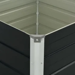 Hævet plantekasse i galvaniseret stål - Moderne højbed | Størrelse: 100x100x77 cm | Farve: Antracitgrå
