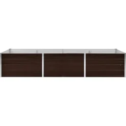 Hævet plantekasse i galvaniseret stål - Tilhaven | Størrelse: 240x80x45 cm | Farve: Brun