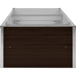 Hævet plantekasse i galvaniseret stål - Tilhaven | Størrelse: 240x80x45 cm | Farve: Brun