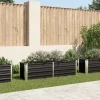Hævet plantekasse i galvaniseret stål - Dybde 160x40x45 cm | Farve: Antracitgrå