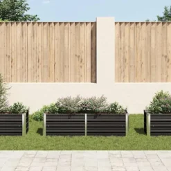 Hævet plantekasse i galvaniseret stål - Dybde 160x40x45 cm | Farve: Antracitgrå