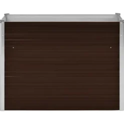 Hævet plantekasse i galvaniseret stål - 100x40x77 cm | Farve: Brun