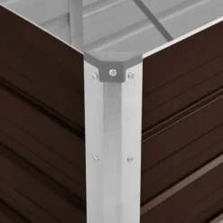 Hævet plantekasse i galvaniseret stål - 100x40x77 cm | Farve: Brun