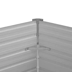 Hævet plantekasse i galvaniseret stål - Dybde: 129x129x77 cm | Farve: Brun