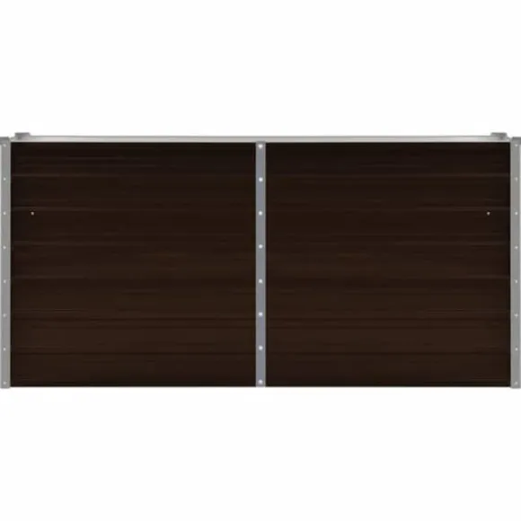 Hævet plantekasse i galvaniseret stål - 160x40x77 cm | Farve: Brun