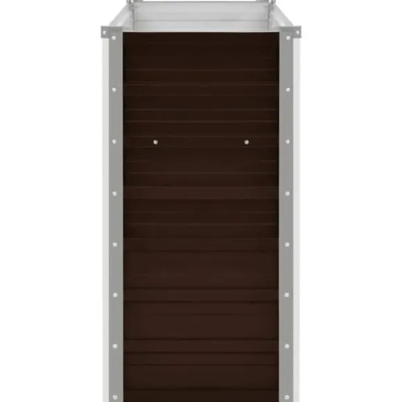 Hævet plantekasse i galvaniseret stål - 160x40x77 cm | Farve: Brun