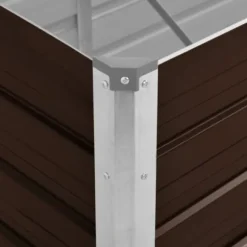 Hævet plantekasse i galvaniseret stål - 160x40x77 cm | Farve: Brun