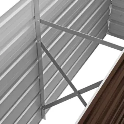 Hævet plantekasse i galvaniseret stål - 160x40x77 cm | Farve: Brun