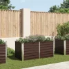 Hævet plantekasse i galvaniseret stål - Stilfuld til altan eller terrasse | Størrelse: 160x80x77 cm | Farve: Brun