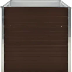 Hævet plantekasse i galvaniseret stål - Stilfuld til altan eller terrasse | Størrelse: 160x80x77 cm | Farve: Brun