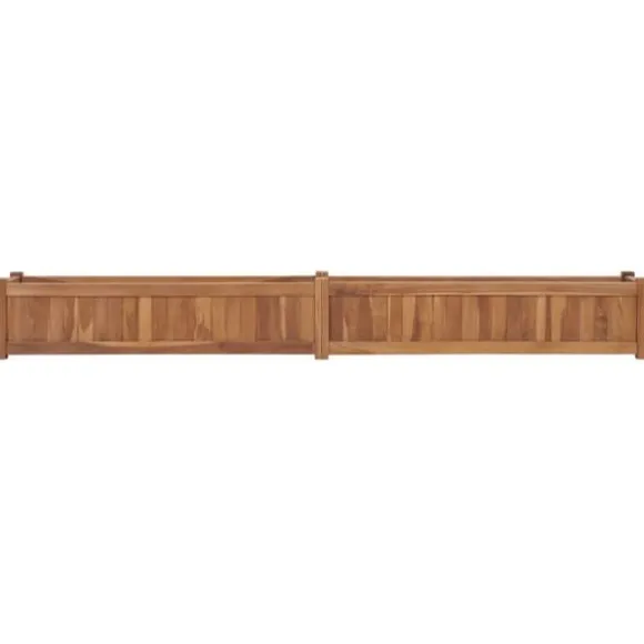 Hævet plantekasse i massivt teaktræ | Størrelse: 200x30x25 cm