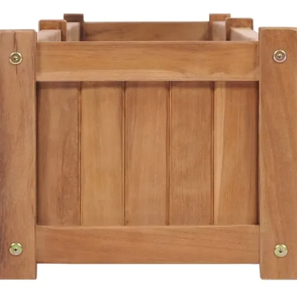 Hævet plantekasse i massivt teaktræ | Størrelse: 200x30x25 cm