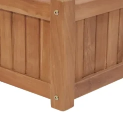 Hævet plantekasse i massivt teaktræ | Størrelse: 200x30x25 cm