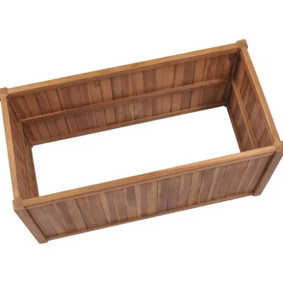 Hævet plantekasse i massivt teaktræ | Størrelse: 100x50x70 cm