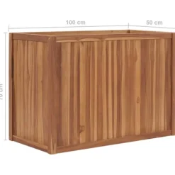 Hævet plantekasse i massivt teaktræ | Størrelse: 100x50x70 cm