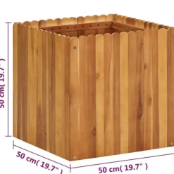 Hævet plantekasse i massivt akacietræ - Højbed til have | Størrelse: 50x50x50 cm