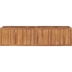 Hævet plantekasse i teaktræ - Holdbart højbed | Størrelse: 200x50x50 cm