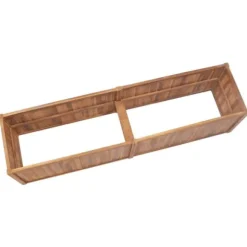 Hævet plantekasse i teaktræ - Holdbart højbed | Størrelse: 200x50x50 cm