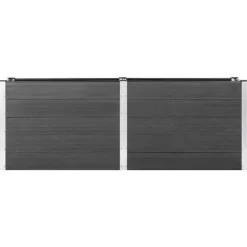 Hævet plantekasse i træ-plastkomposit - Blomsterbed | Farve: Grå | Størrelse: 250x50x91 cm