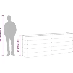 Hævet plantekasse i træ-plastkomposit - Blomsterbed | Farve: Grå | Størrelse: 250x50x91 cm