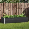 Hævet plantekasse i WPC - Holdbar & moderne design | Størrelse: 250x100x54 cm | Farve: Grå