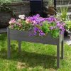 Hævet Plantekasse, 125x59x76 cm, Grå