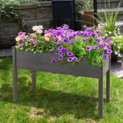 Hævet Plantekasse, 125x59x76 cm, Grå