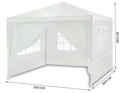 Hvid havepavillon 3x3m 4936