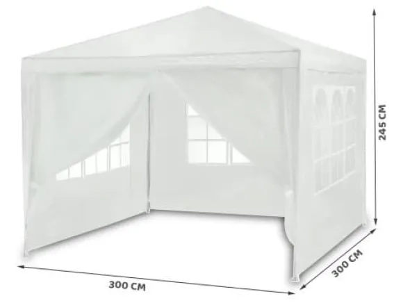 Hvid havepavillon 3x3m 4936