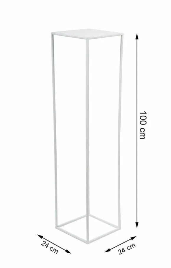 Hvid moderne stående blomsterstand 100 cm