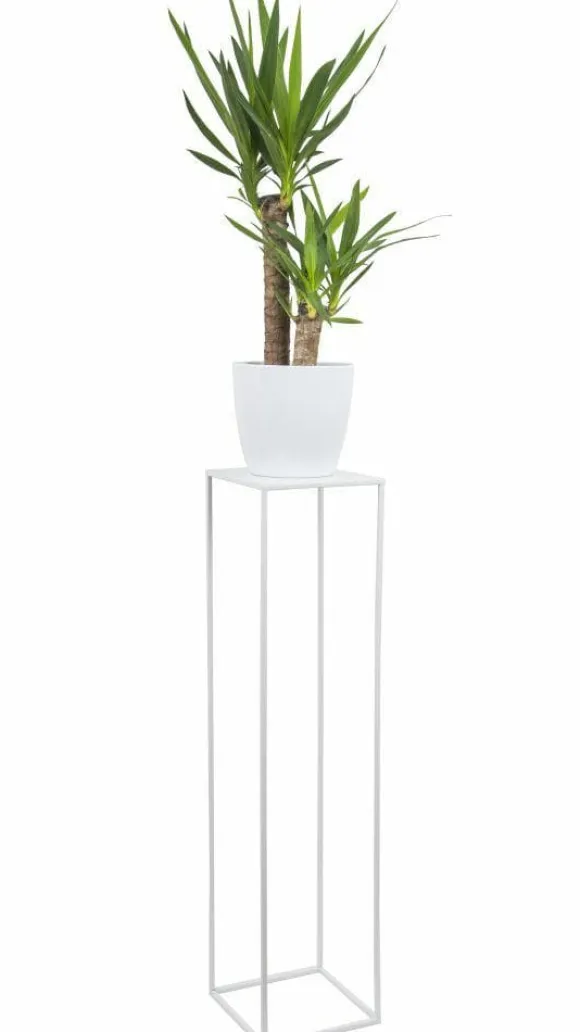 Hvid moderne stående blomsterstand 100 cm