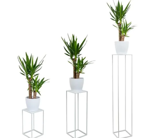 Hvid moderne stående blomsterstand 100 cm
