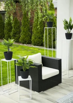 Hvid moderne stående blomsterstand 100 cm