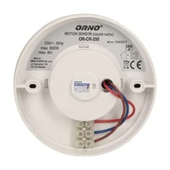 Hvid overflademonteret bevægelsessensor 800W 360° IP20 Orno OR-CR-250