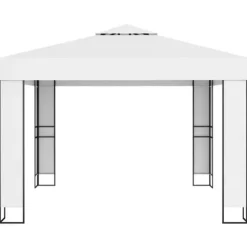 Hvid 3x3 m pavillon med dobbelttag - Robust og vandafvisende | Farve: Hvid | Størrelse: 3x3 m
