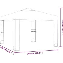 Hvid 3x3 m pavillon med dobbelttag - Robust og vandafvisende | Farve: Hvid | Størrelse: 3x3 m