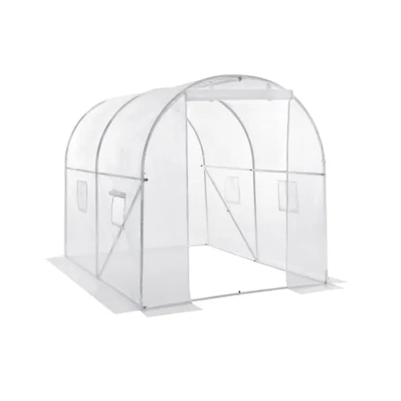 Hvidt plastikdrivhus, 250 x 200 x 200 cm
