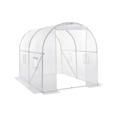Hvidt plastikdrivhus, 250 x 200 x 200 cm