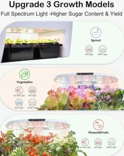 Hydroponics 16 kapsler vækstsystem sæt urtehave med LED-lys vækstpotte indendørs havepotte til hjemmekontor