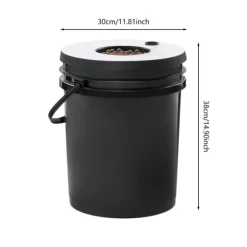 Hydroponisk dyrkningsanlæg - DWC sæt med 7 spande - 20 l pr. spand - Luftpumpe EU-stik - Max løftehøjde 1,2 m - PP - Sort