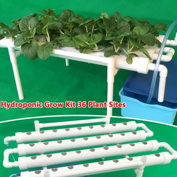 Hydroponisk dyrkningssæt - 1-lags system - 36 plantehuller - Huldiameter 3,2 cm - PVC-U - Vandsparende - Lavendel