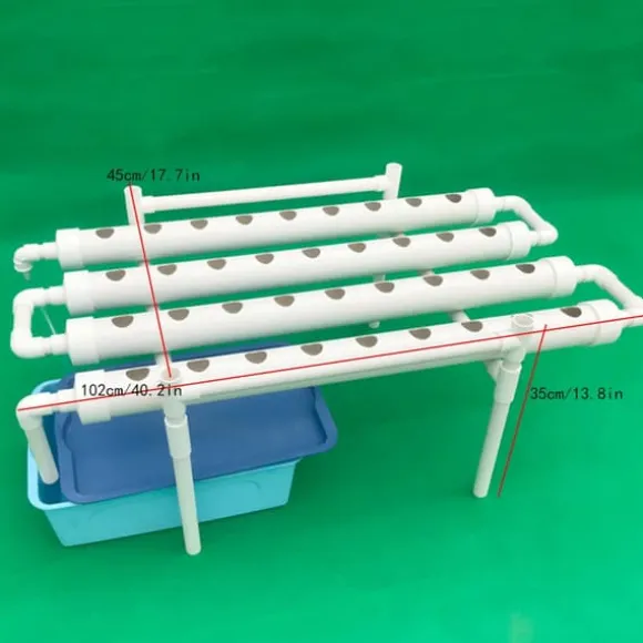 Hydroponisk dyrkningssæt - 1-lags system - 36 plantehuller - Huldiameter 3,2 cm - PVC-U - Vandsparende - Lavendel