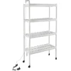 Hydroponisk dyrkningssæt - Plantehylde - 108 Plantepladser - Pumpe & Hjul - Hul Ø32 mm - 89×36×144 cm - EU/US-stik - Hvid